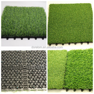 Piastrelle di erba artificiale 30x30cm 3cm Alte Pacco di fieno Verde Adatto per interni ed esterni