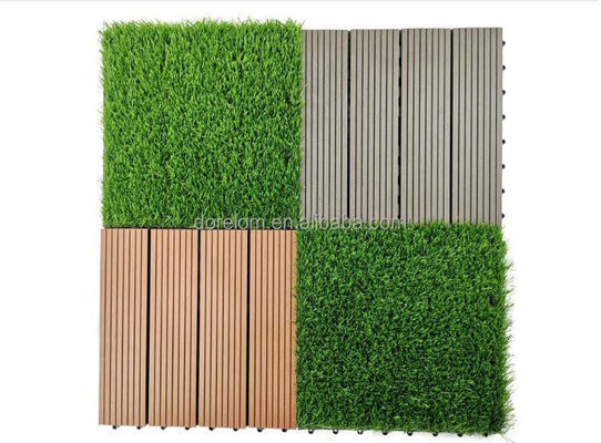 Piastrelle di erba artificiale 30x30cm 3cm Alte Pacco di fieno Verde Adatto per interni ed esterni