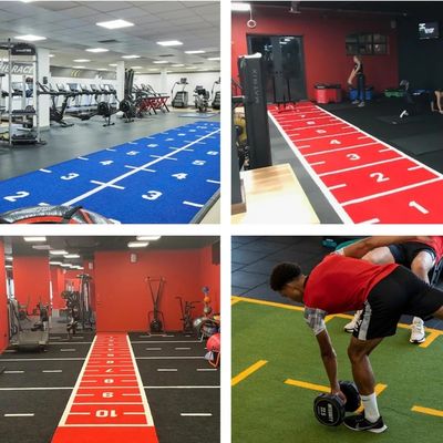 15 mm di altezza di pila Gym Sled pavimento con sport erba artificiale e logo personalizzato