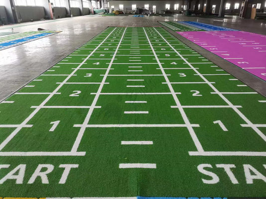 Piana di ginnastica di erba artificiale verde pre-confezionata per palestra pista di corsa Power Sledding 15mm Altezza del palo