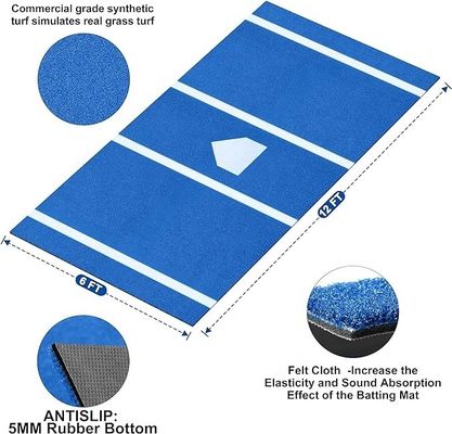 Baseball di erba sintetica Red Batting Mat 12 'x 6' per pad di pratica di colpo residenziale