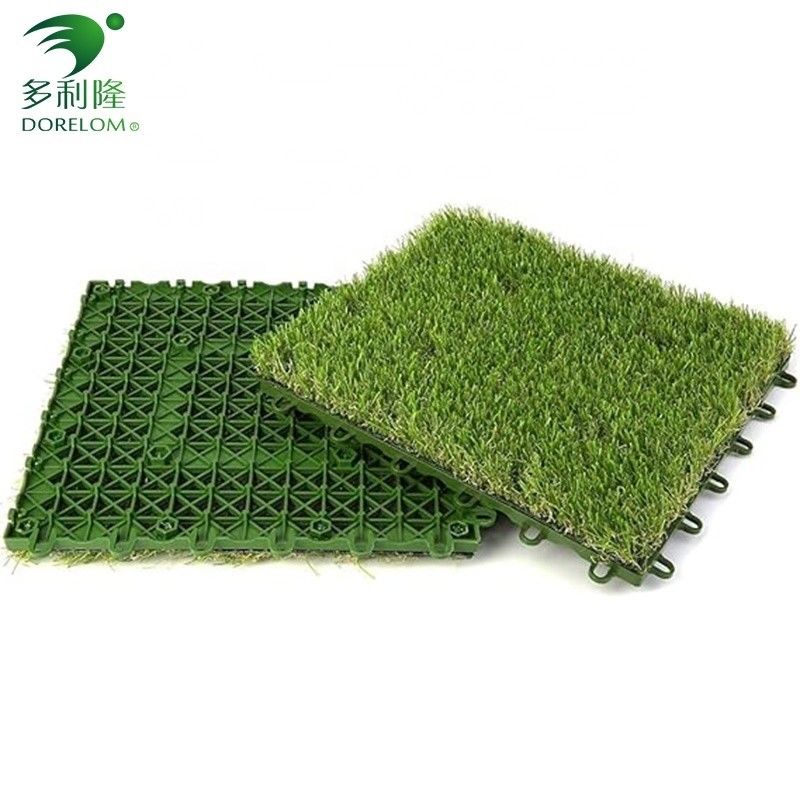 Commerciale piastrelle di erba artificiale Interlocking Design 3/8 pollici Gauge DIY Pet Lawn Mat